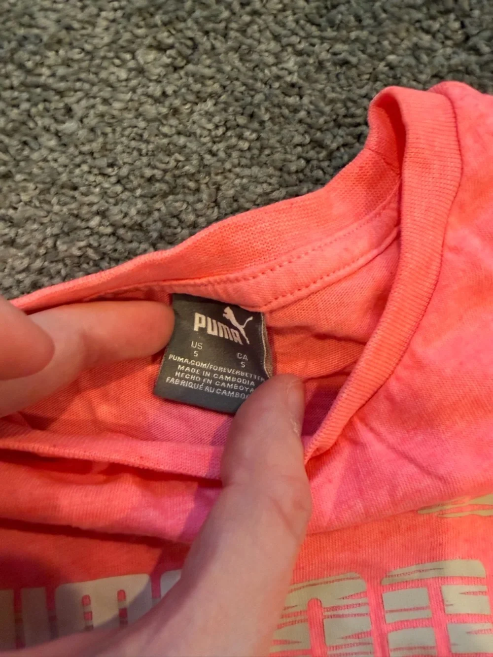 Puma Neon Coral Tee with Metallic Accent - Picture 2 of 2